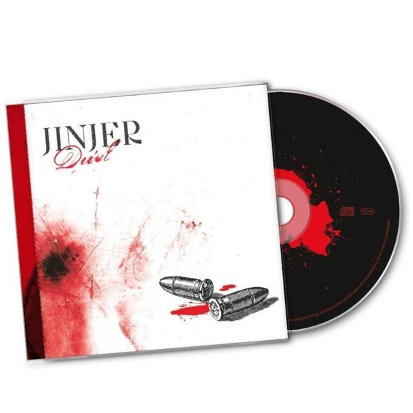 CD-Cover mit rot-weißem Design, Kugeln und CD mit schwarzer Oberfläche.