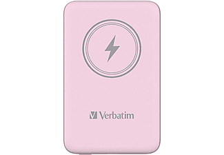 VERBATIM Charge ´n´ Go vezeték nélküli mágneses powerbank, 10000 mAh, rózsaszín (32248)