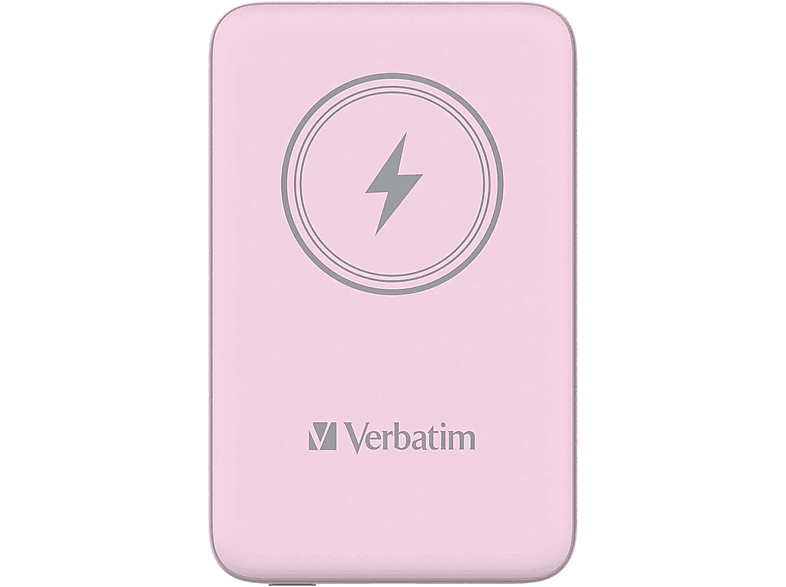 VERBATIM Charge ´n´ Go vezeték nélküli mágneses powerbank, 10000 mAh, rózsaszín (32248)