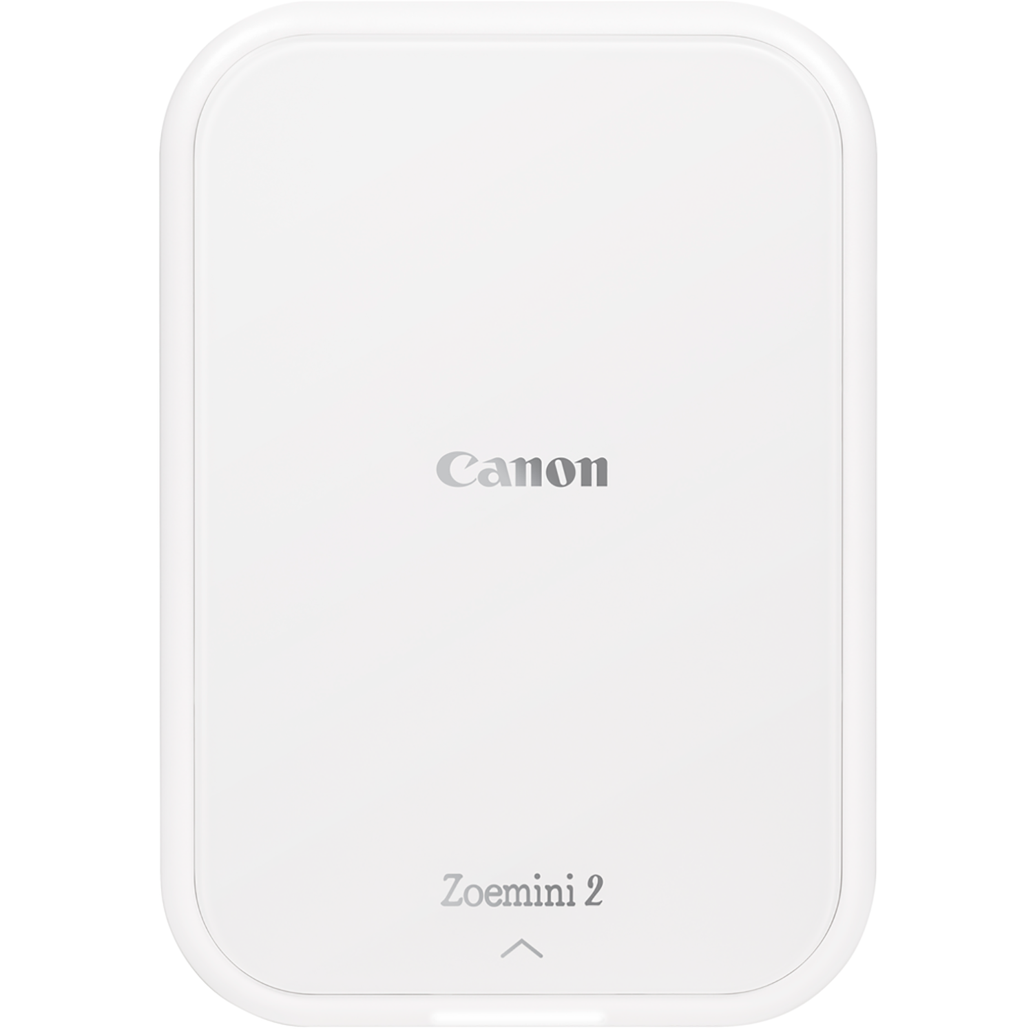 A white Canon Zoemini 2 printer. The Canon logo and Zoemini 2 are printed on the front.
