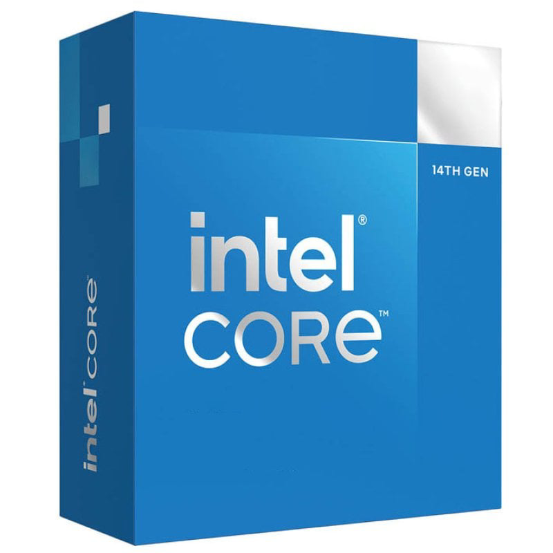 Una caja azul de un procesador Intel Core con el logotipo de Intel Core y las palabras 14TH GEN.