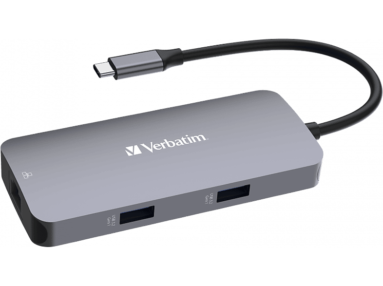 VERBATIM CMH-05 USB Type-C 3.2 Gen1 multiport adapter, HDMI, RJ-45, 2x USB-A, USB-C PD 100W (32150)