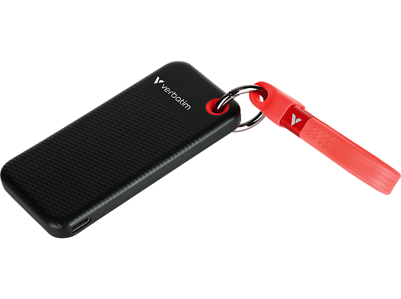 VERBATIM Pocket SSD USB Type-C 3.2 Gen 2 10Gbps csatlakozás, 1TB, fekete-piros (32192)