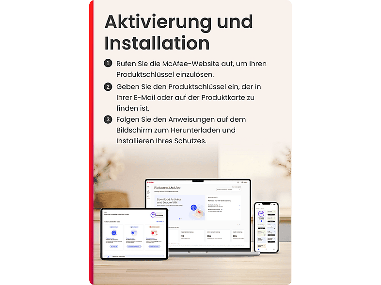 Thumbnail - McAfee® Total Protection, Antivirus- und Internet-Sicherheitssoftware, 1 Gerät (Windows®/Mac®/Android/iOS), 1-Jahres-Abo...