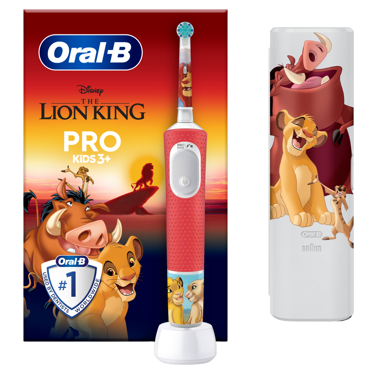Cepillo eléctrico Oral-B Pro Kids El Rey León, modos, Estuche