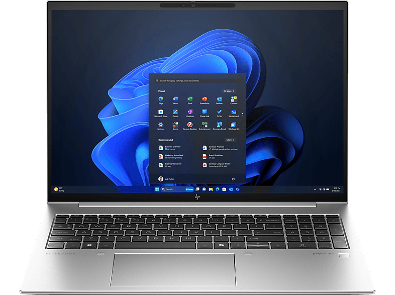 HP - B2B EliteBook 860 G11, Business Notebook, mit 16 Zoll Display, Intel Core Ultra 7 155U Prozessor, 16 GB RAM, 512 GB SSD, Intel Core Onboard Graphics, Silber, Windows 11 Pro
