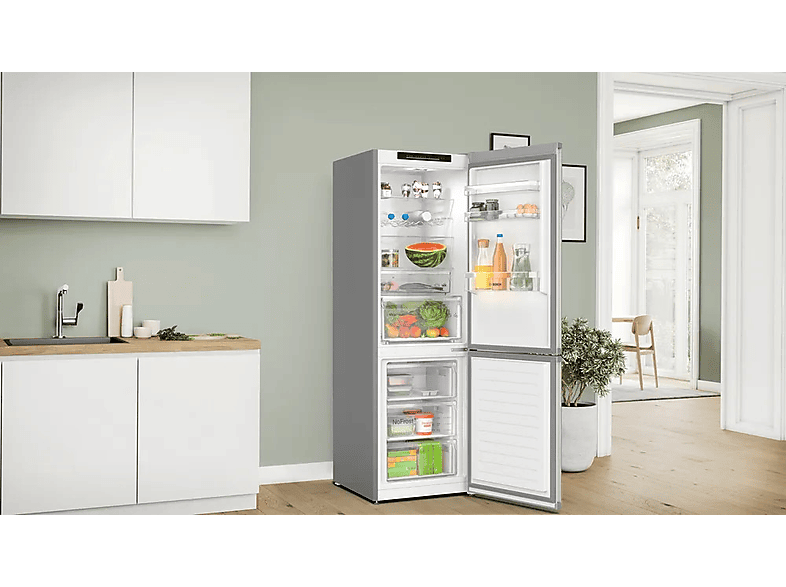 BOSCH KGN362IDF No Frost 186cm Srebrna Komora Zero VitaFresh Szybkie Chłodzenie i Zamrażanie 321L – zdjęcie 3