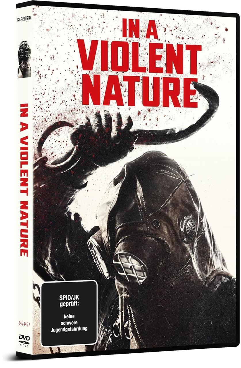 DVD-Cover eines Films. Eine Person mit Maske und Waffe. Der Titel lautet IN A VIOLENT NATURE.