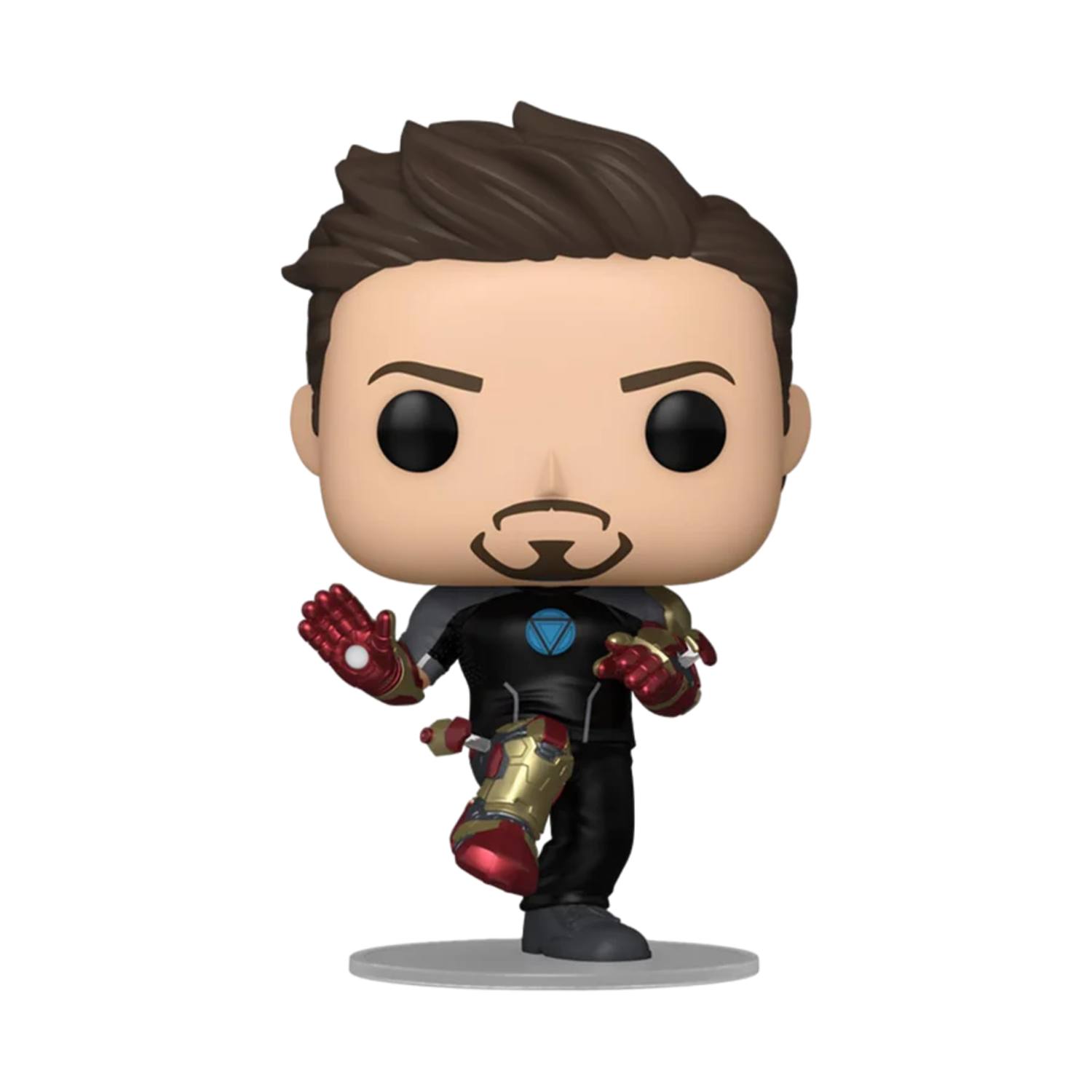 Iron Man Funko Pop figuur. Tony Stark in pak, staand. Bruin haar, sik.