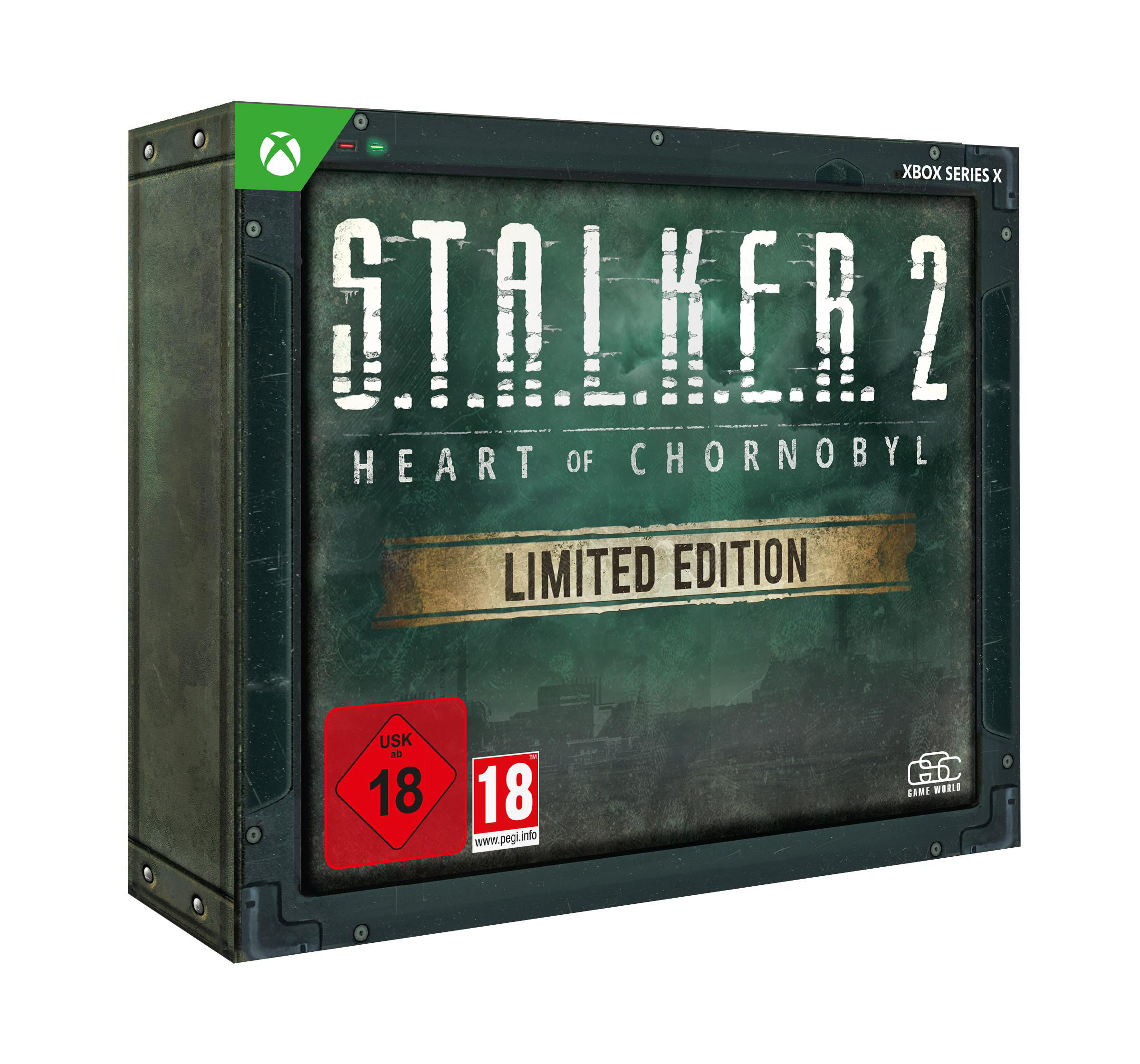 Die Stalker 2 Heart of Chornobyl Limited Edition Spielbox, mit Xbox Series X Branding.