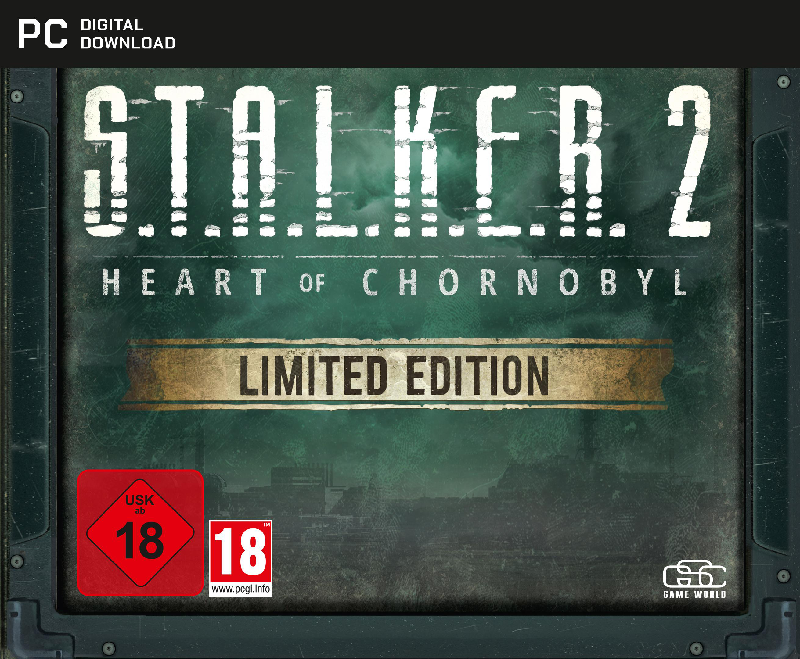 Stalker 2 Limited Edition Spielcover. Das Cover ist grün und grau, mit einer USK 18 Bewertung.