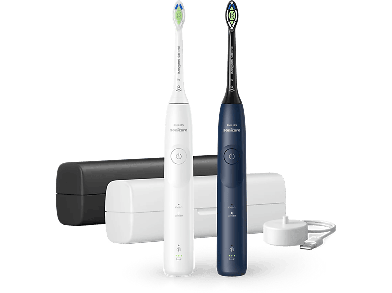 Philips Sonicare 5500 Series Elektrische Tandenborstels Duopack Wit & Blauw + Reisetui - Hx7119/01