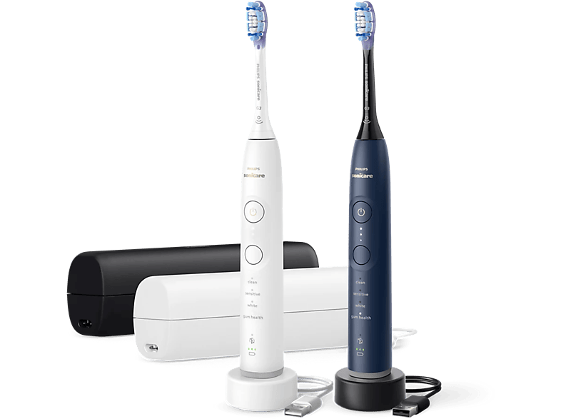 Philips Sonicare 7100 Series Elektrische Tandenborstels Duopack Wit & Blauw + Reisetui - Hx7429/01