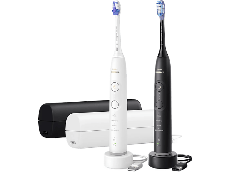 Philips Sonicare 7100 Series Elektrische Tandenborstels Duopack Wit & Zwart + Reisetui - Hx7429/02