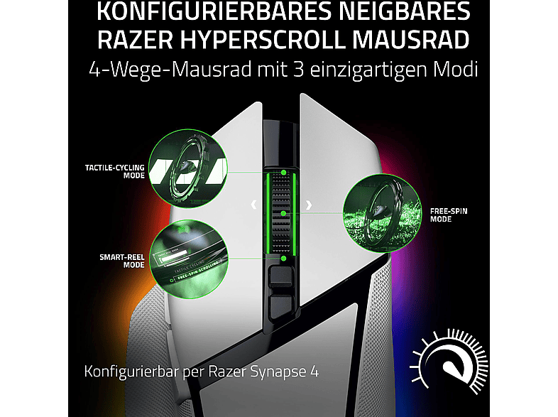 RAZER Basilisk V3 Pro 35K, voll anpassbare kabellose ergonomische Gaming-Maus, Weiß