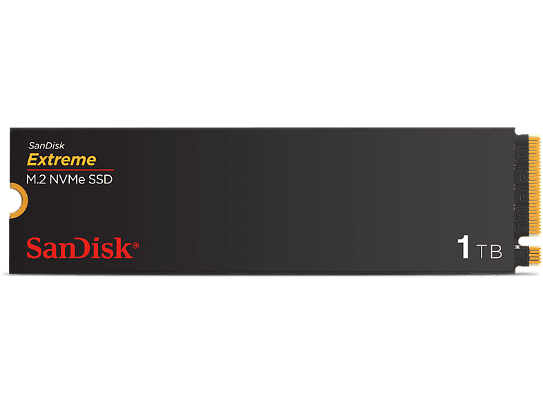 Disco duro SSD interno 1TB - SanDisk Extreme® M.2 NVMe SSD, Hasta 5150 MB/s lectura, Interfaz PCIe® Gen4, Negro