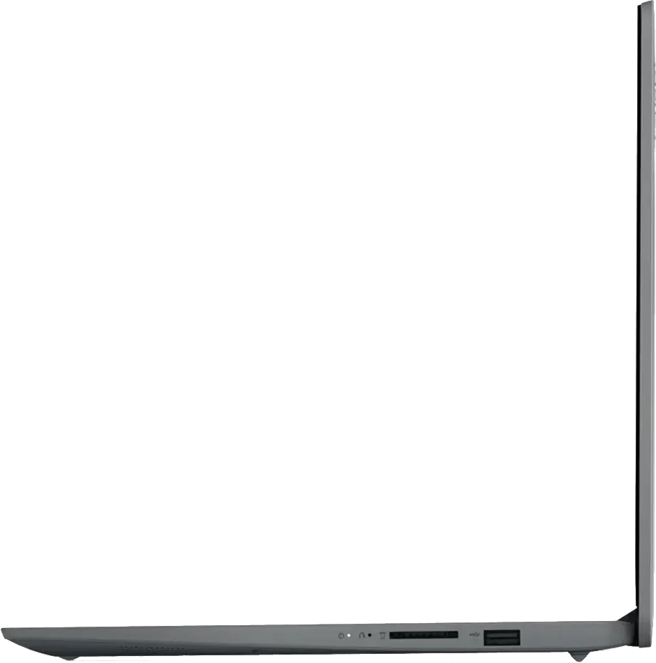 Egy zárt ezüst laptop oldalsó nézete. A képernyő hátra néz, fekete felületet mutat.
