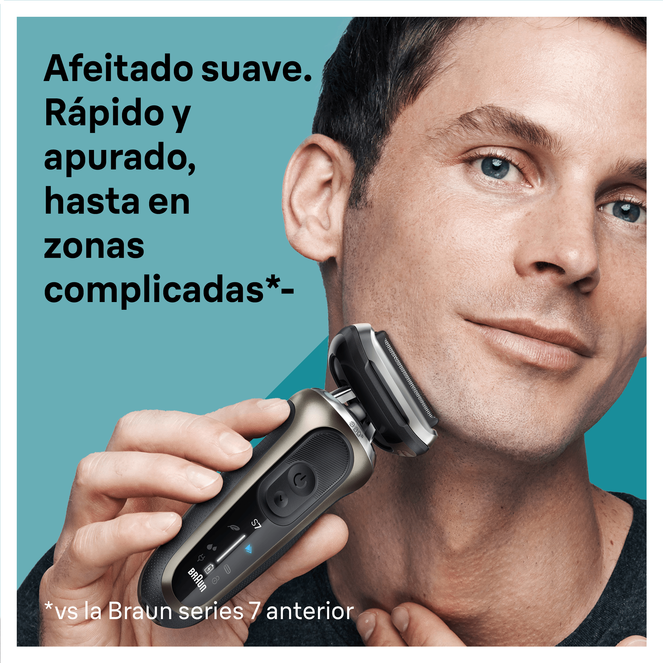 Afeitadora - Braun Series 7 72-C7650cc, Afeitadora Eléctrica, Con centro de limpieza SmartCare, 2 Accesorios EasyClick, Dorada