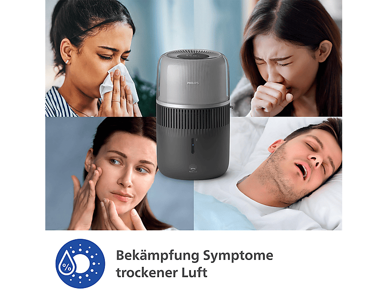 Philips HU5710/03 5000 Series 4.5L Luftbefeuchter Dunkelgrau (14,1 Watt, Raumgröße: 56 m²) — Foto 2 von 5