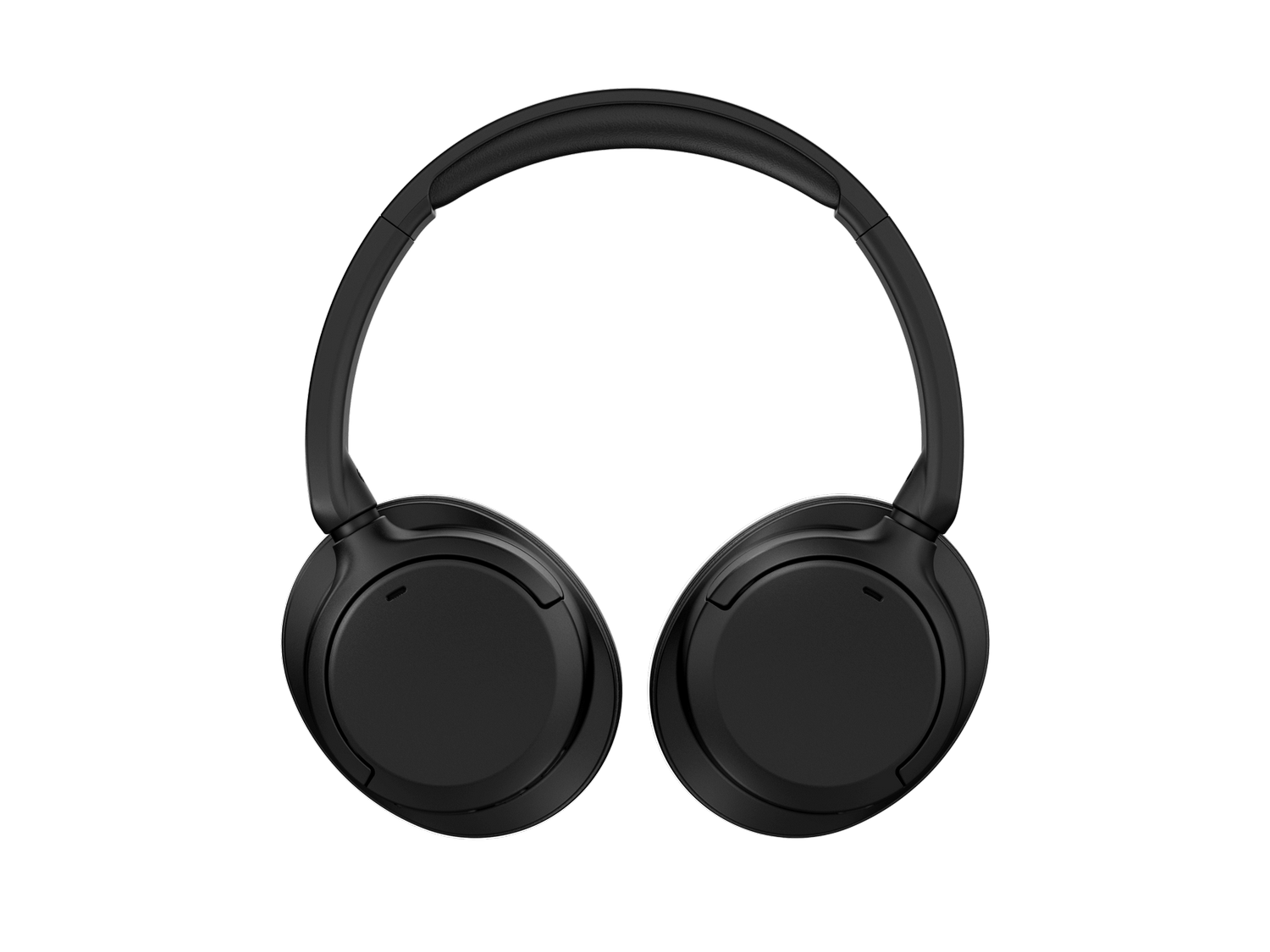 Auriculares negros sobre un fondo negro. Los auriculares son de estilo supraaural.