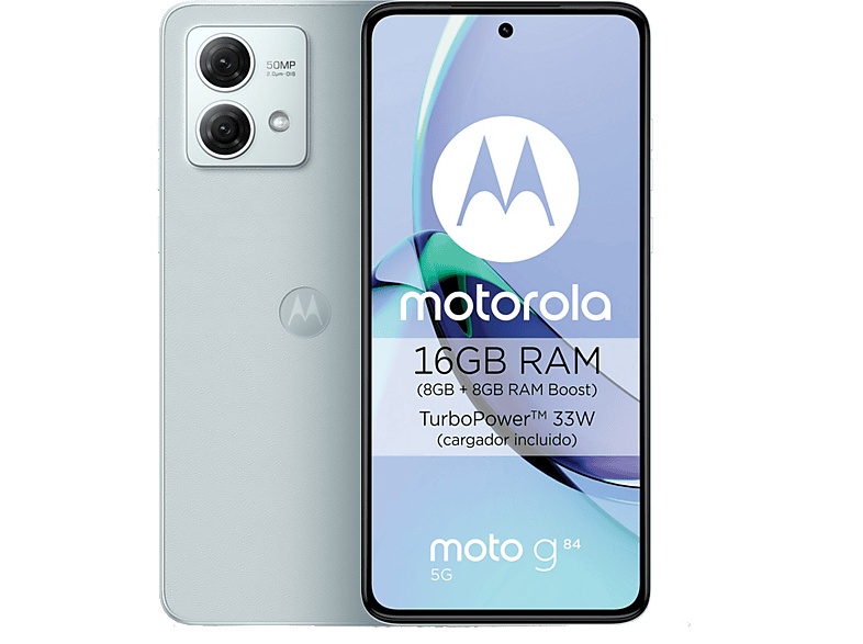 Motorola G84, Azul, 256 GB, 8 GB RAM, 6.5  pOLED display, Qualcomm® Snapdragon™ 695 5G, 5000 mAh