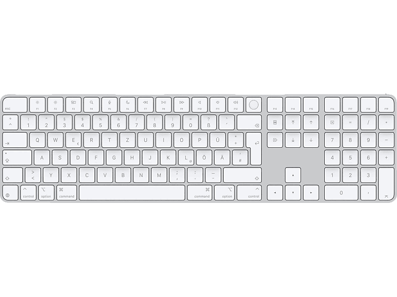 APPLE Magic Keyboard mit Touch ID und Ziffernblock, qwertz, kabellose Tastatur, Weiß