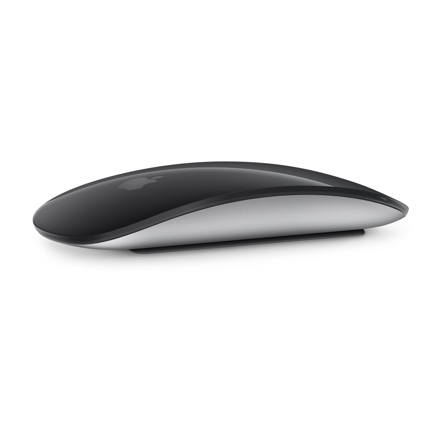 Mouse Apple nero su sfondo bianco.
