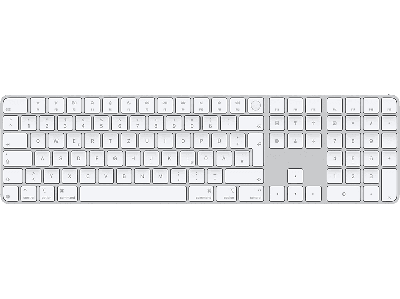 APPLE Magic Keyboard mit Touch ID und Ziffernblock, Tastatur, kabelgebunden kabellos, Weiß