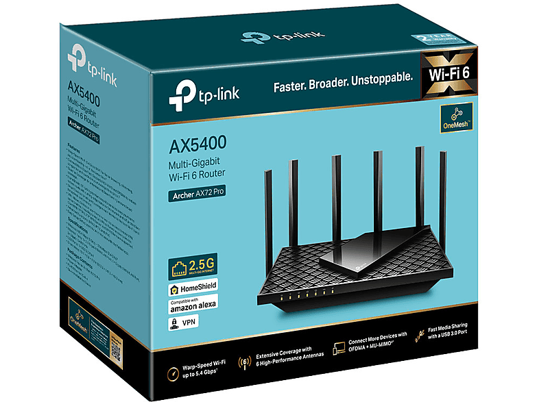 Router TP-LINK Archer AX72 Pro 2.4 / 5 GHz (DualBand), Wi-Fi Mesh – zdjęcie 2