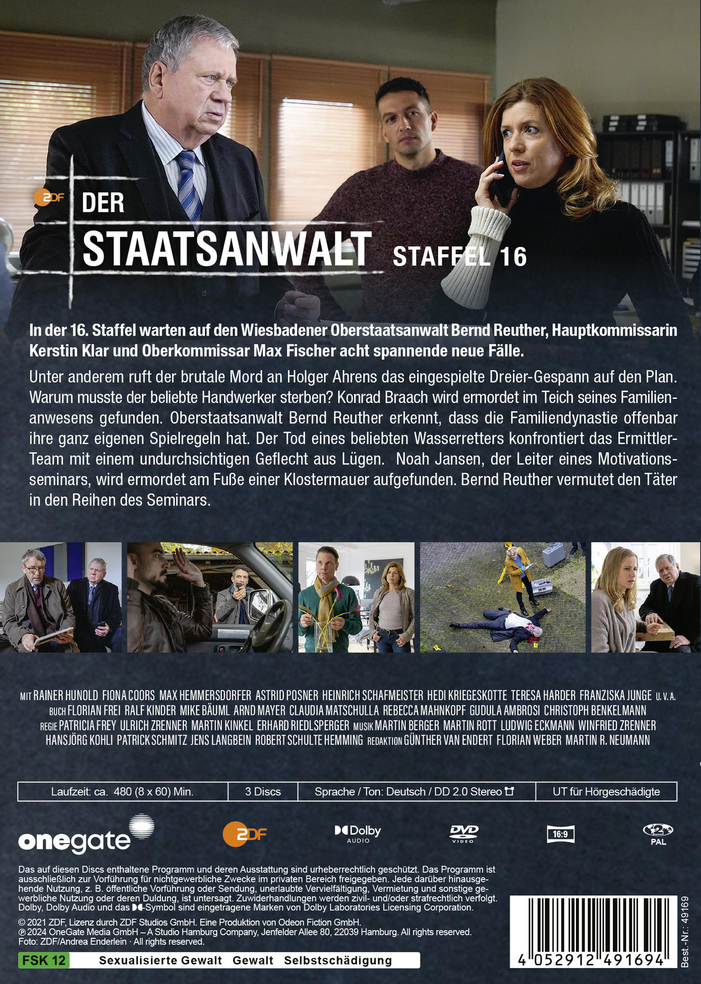 DVD-Hülle der deutschen Serie Der Staatsanwalt, mit Fotos der Schauspieler und Handlung.