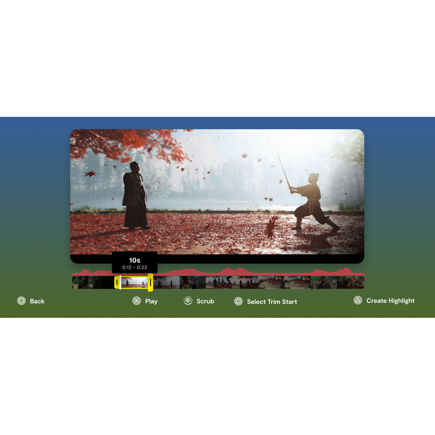 A screen displaying a video game scene with two characters fighting with swords, surrounded by leaves.