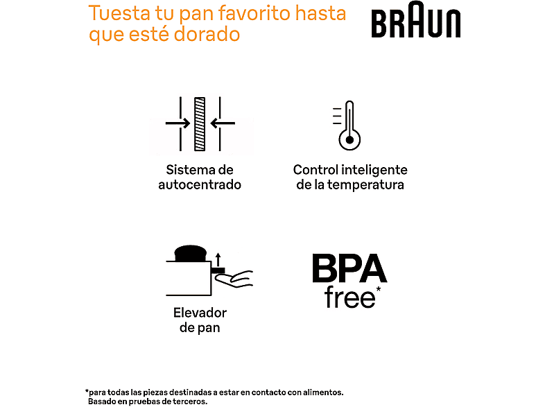 Braun Ht1610bk Tostador Control Regulable 1030W – imagen 2