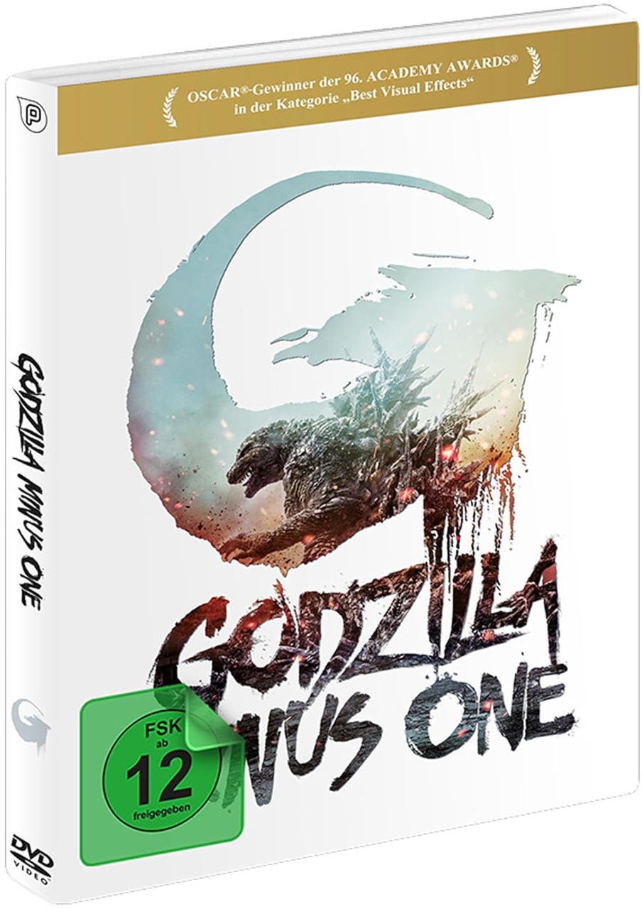 DVD-Hülle des Films Godzilla Minus One mit einem grünen Bewertungsetikett.