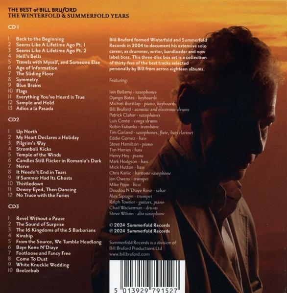 Rückseite der Bill Bruford & Summerfold Years CD-Box. Text und CD-Tracklisten werden angezeigt.