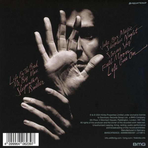 CD-Cover mit einer Hand über einem Gesicht. Text: Life On The Road, Mr Big Man, Sleepewalker, Brother, etc.