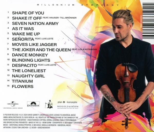 Ein CD-Cover mit einem Mann, der eine Geige hält. Songtitel sind auf der linken Seite des Covers aufgeführt.