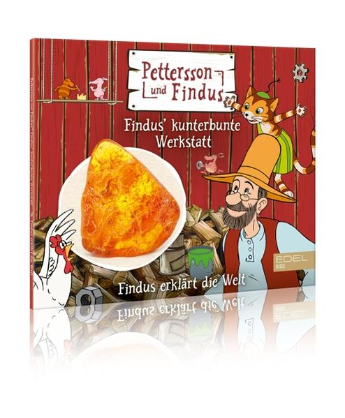 Kinderbuchcover. Eine Katze und ein Mann mit Hut vor rotem Holzgrund.