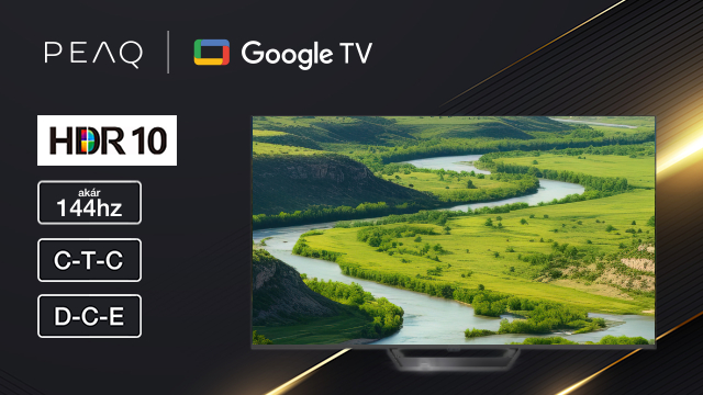 TV tájképpel. Jellemzők: HDR10, 144Hz, C-T-C, D-C-E technológiák.