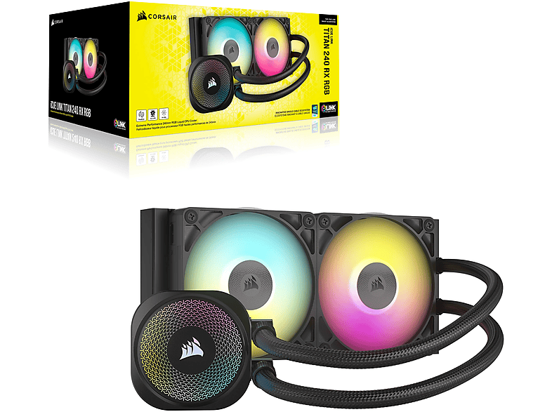 CORSAIR iCUE Link titan 240 RX RGB - Prozessor-Flüssigkeitskühlsystem, Schwarz; CPU Wasserkühlung — Foto 4 von 5