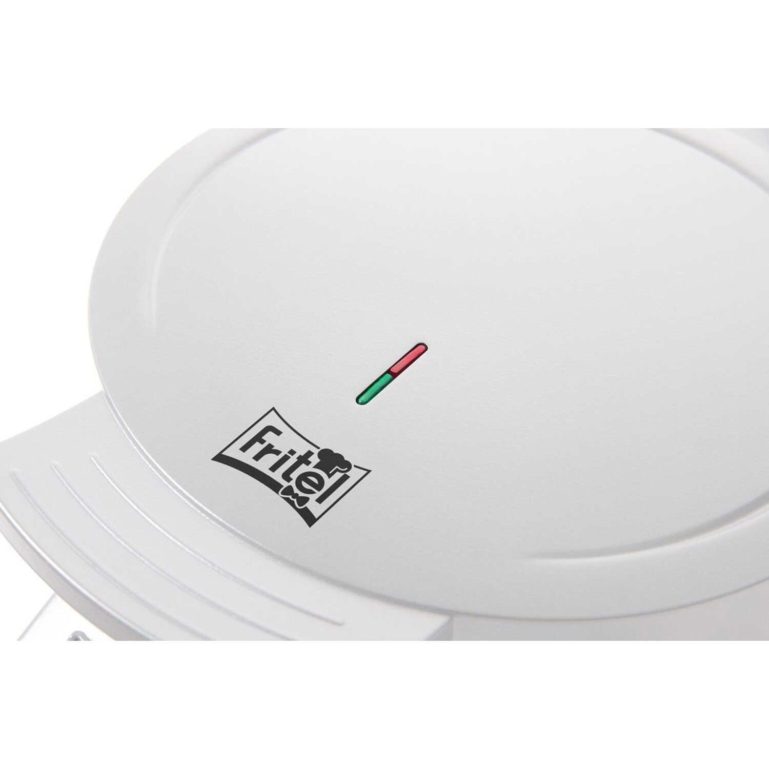 White countertop appliance, Fritel brand name, green and red indicator lights.