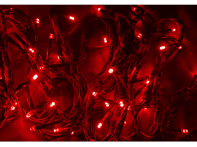 Luci di Natale Lyvia Pazze 6m cavo verde, Rosso