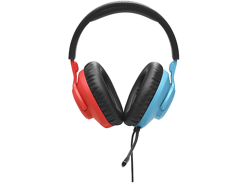 JBL Quantum 100N Cuffie PC, Rosso e Blu