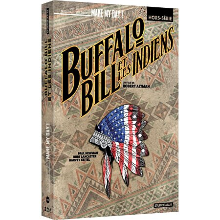 Couverture DVD du film 'Buffalo Bill et les Indiens', avec une coiffe indienne.