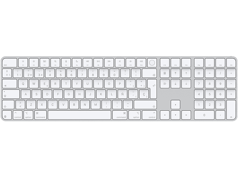 Apple Magic Keyboard, Con Touch ID y teclado numérico, Teclas Blancas, Español, Bluetooth, Blanco