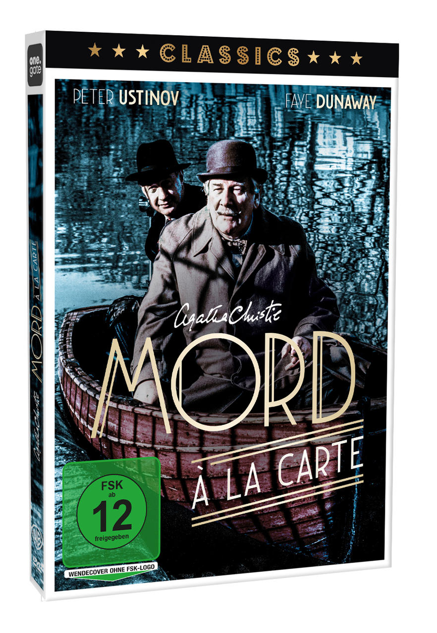 DVD-Hülle eines Films. Zeigt zwei Männer in einem Boot und den Titel 'MORD A LA CARTE'.