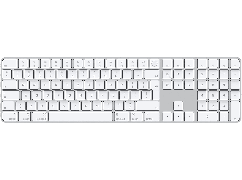 Apple Draadloos Toetsenbord Magic Keyboard Touch Id Numeriek Toetsenblok Azerty Wit (mxk73f/a)