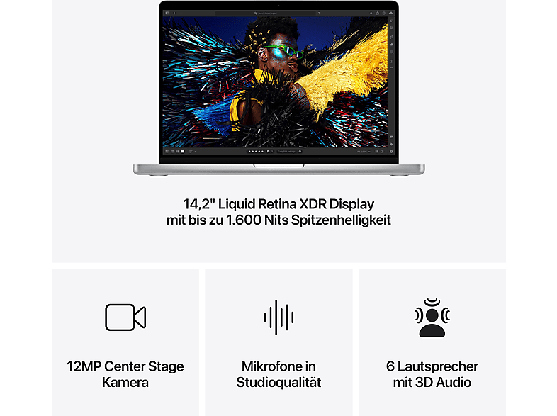 Thumbnail - APPLE MacBook Pro (2024), Notebook, mit 14 Zoll Display, Apple M4 Chip, 24 GB RAM, 10-Core GPU, 1 TB SSD, Silber