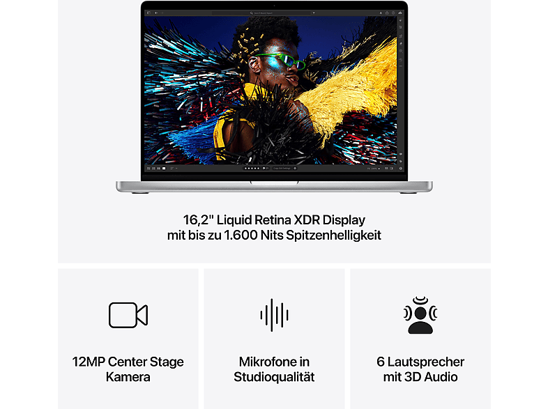Thumbnail - APPLE MacBook Pro (2024), Notebook, mit 16 Zoll Display, Apple M4 Chip, 24 GB RAM, 20-Core GPU, 512 SSD, Silber