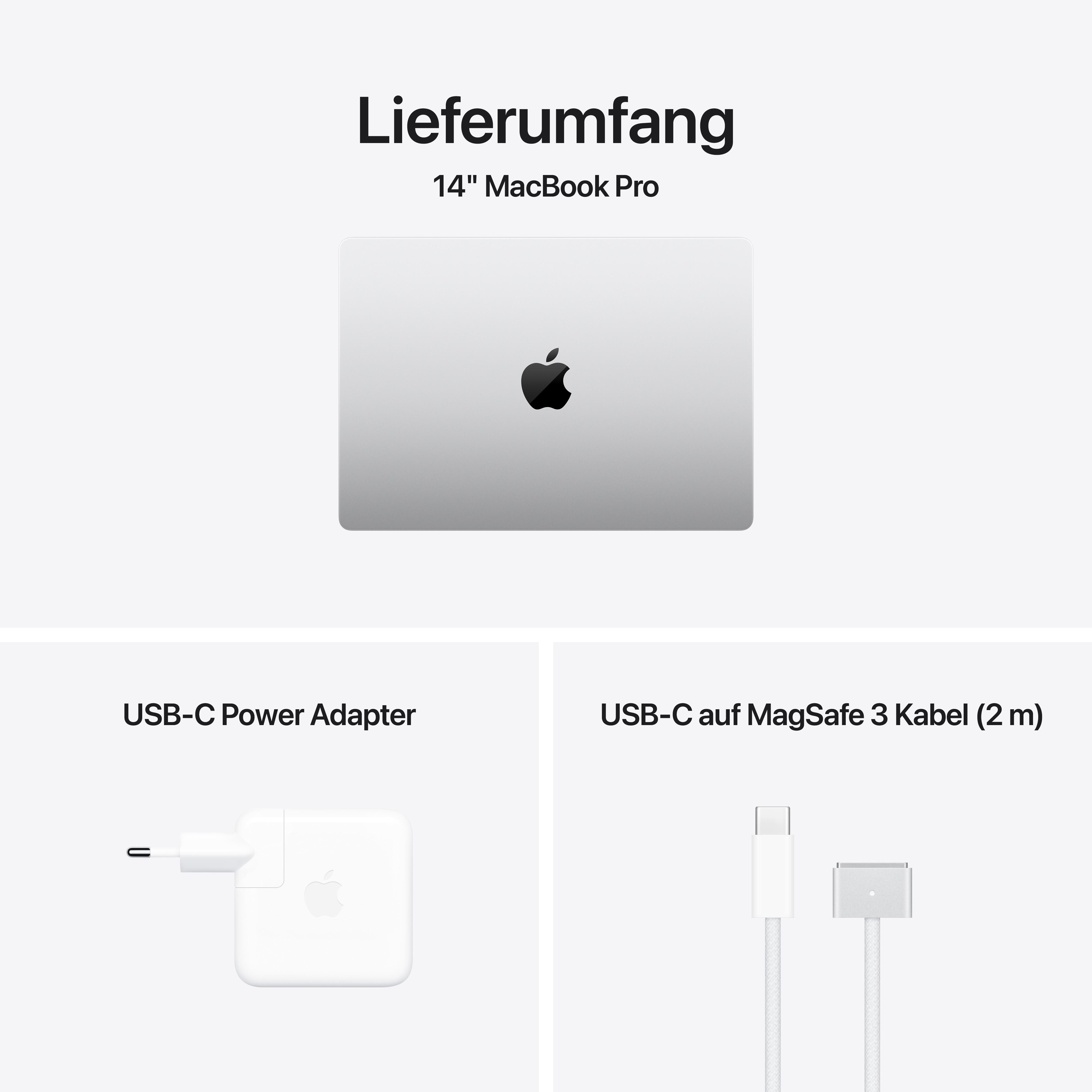 Draufsicht auf einen Laptop und zwei weiße Zubehörteile. Der Hintergrund ist weiß.