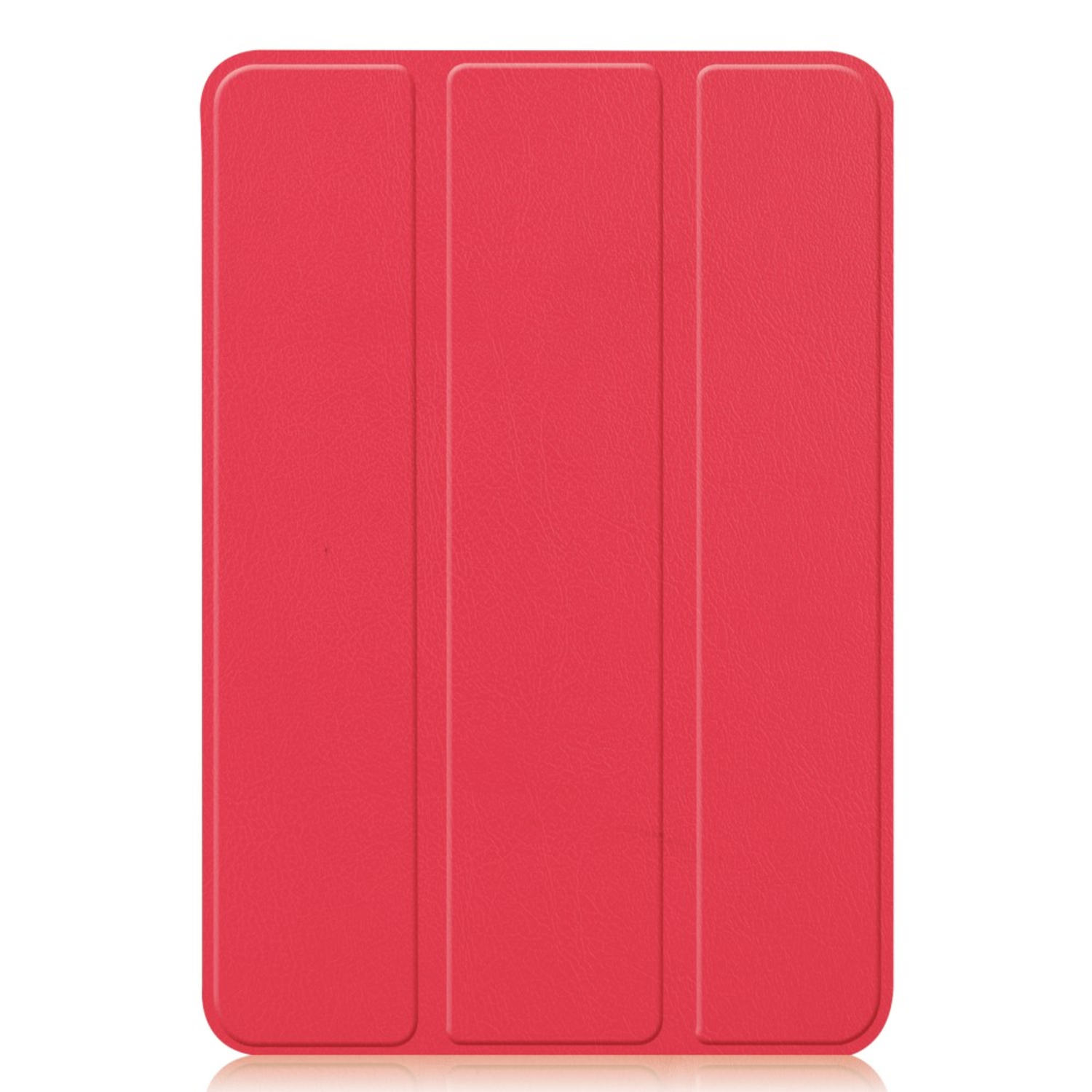Red tablet case folded. Three panels visible, textured surface.
